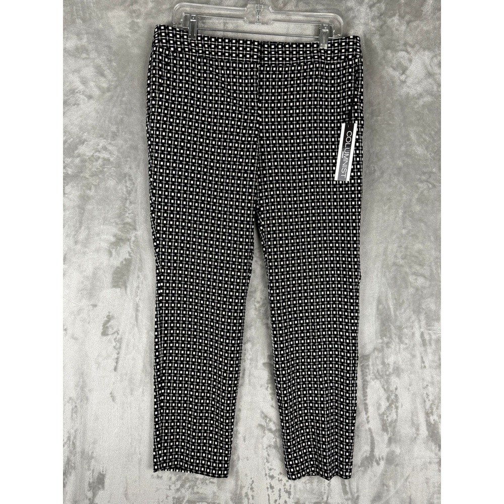 Express Columnist Black White Geometric Print Cropped‎ Pants Size 2R